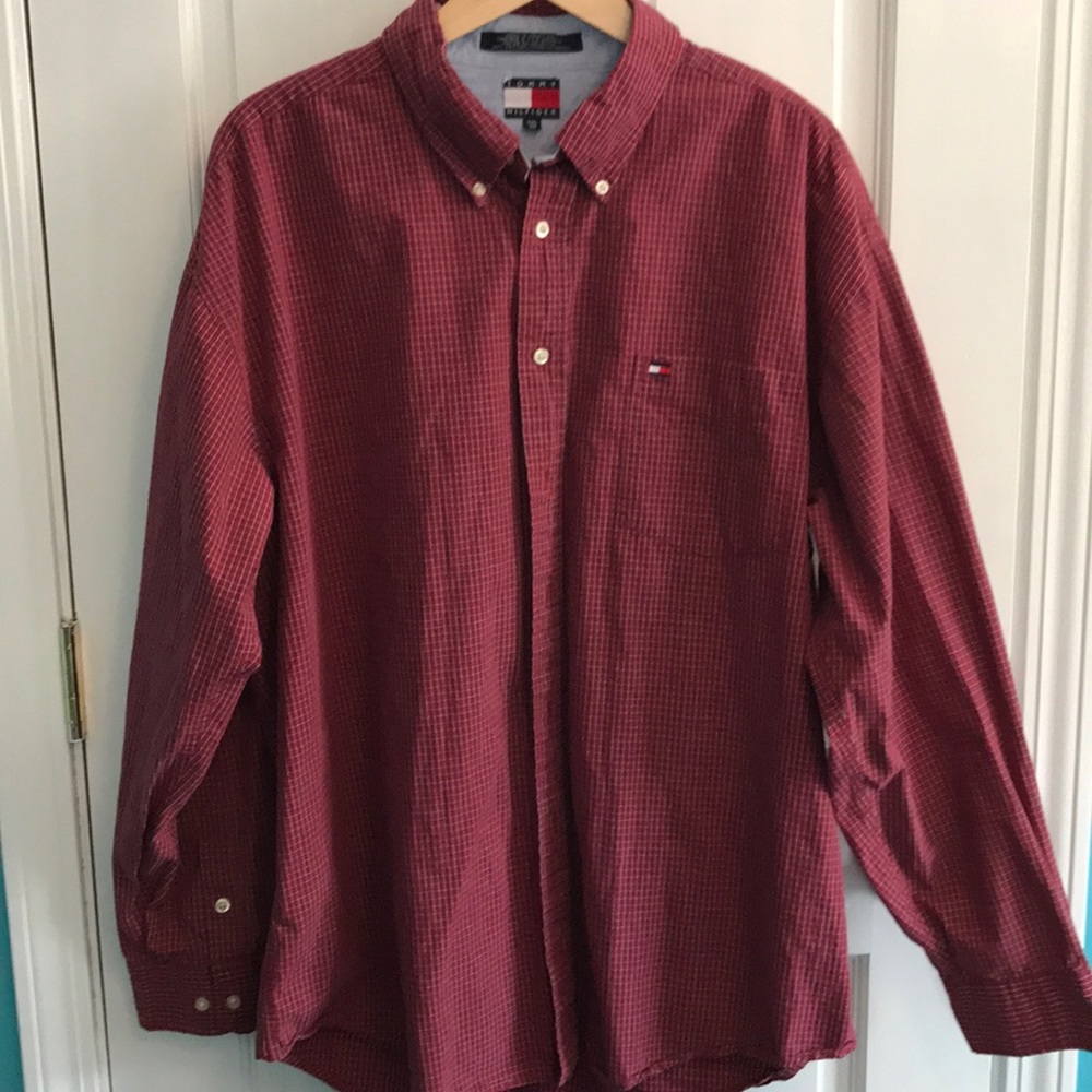 Men’s Tommy Hilfiger button down size XXL deep red